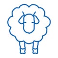 Woolly Sheep Lamb Animal doodle icon hand drawn illustration
