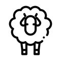 Woolly Sheep Lamb Animal Icon Outline Illustration