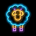 Woolly Sheep Lamb Animal neon glow icon illustration