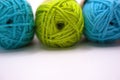 blue and green wools Royalty Free Stock Photo