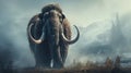 Wooly Mammoth Standing in Field Royalty Free Stock Photo