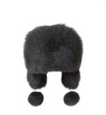 Wooman earflaps fur cap winter Royalty Free Stock Photo