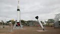 WOOMERA, AUSTRALIA - JUNE 13 2021: shot of a historic black knight rocket at woomera rocket park