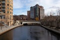 Woonasquatucket River in Downtown Providence Rhode Island Royalty Free Stock Photo