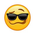 Woozy face with sunglasses Large size of yellow emoji smile