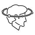 Woozy headache icon outline vector. Dizziness problem