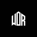 WOR letter logo design on BLACK background. WOR creative initials letter logo concept. WOR letter design