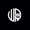 WOR logo WOR icon WOR monogram WOR letter minimalist Circle flat Unique modern abstract logo design Royalty Free Stock Photo