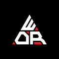 WOR triangle letter logo design with triangle shape. WOR triangle logo design monogram. WOR triangle vector logo template with red Royalty Free Stock Photo