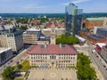 Worcester city aerial view, MA, USA