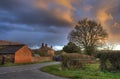 Worcestershire farm at sunset Royalty Free Stock Photo