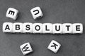 Word absolute on toy cubes Royalty Free Stock Photo