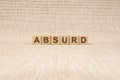 word absurd made with wood building blocks, stock image