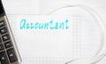 The word ACCOUNTANT is written by hand on the paper Royalty Free Stock Photo