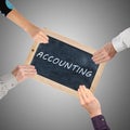 Word accounting written on chalkboard Royalty Free Stock Photo