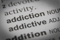 The Word Addiction Close Up Royalty Free Stock Photo