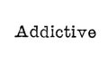 The word `Addictive` from a typewriter on white Royalty Free Stock Photo