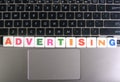 Word Advertising on keyboard background