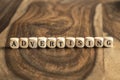 Word ADVERTISING on wooden cubes
