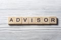 The word of ADVISOR on wooden cubes Royalty Free Stock Photo