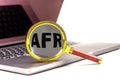 Word AFR on magnifier on laptop , business concept