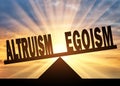 Word altruism is in priority over word egoism on scales