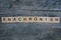 Word anachronism made from  wooden letters Royalty Free Stock Photo