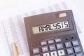 Word analysis on the display of A calculator on financial documents Royalty Free Stock Photo