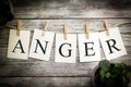 The Word ANGER Concept Printed on Cards Royalty Free Stock Photo