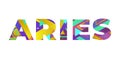 Aries Concept Retro Colorful Word Art Illustration Royalty Free Stock Photo