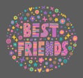 Word art Best friends Royalty Free Stock Photo