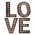 Word Art Love in Lights Royalty Free Stock Photo