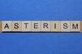 word asterism made from wooden gray letters Royalty Free Stock Photo