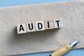 The word AUDIT arranged from wooden blocks Royalty Free Stock Photo