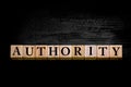 Word AUTHORITY isolated on black background Royalty Free Stock Photo