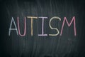 The word Autism on a blackboard Royalty Free Stock Photo