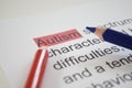 Word AUTISM , close up Royalty Free Stock Photo