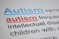 Word AUTISM , close up Royalty Free Stock Photo