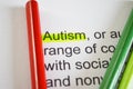 Word AUTISM , close up Royalty Free Stock Photo