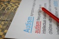 Word AUTISM , close up Royalty Free Stock Photo