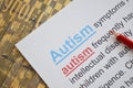 Word AUTISM , close up Royalty Free Stock Photo