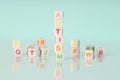 Word Autism made of colorful cubes on light background Royalty Free Stock Photo
