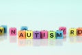 Word Autism made of colorful cubes on light background Royalty Free Stock Photo