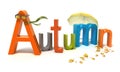 Word autumn with colourful letters Royalty Free Stock Photo