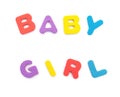 Word of baby girl shaped by alphabet puzzles