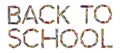Word ` BACK TO SCHOOL ` built of used pencils on white background
