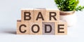 The word of BARCODE on building blocks concept on the white background, concept background Royalty Free Stock Photo