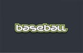 baseball word text logo design green blue white