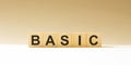 Word BASIC made with wood building blocks Royalty Free Stock Photo