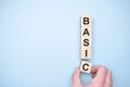 The word Basics appearing wooden cubes. Education concept Royalty Free Stock Photo